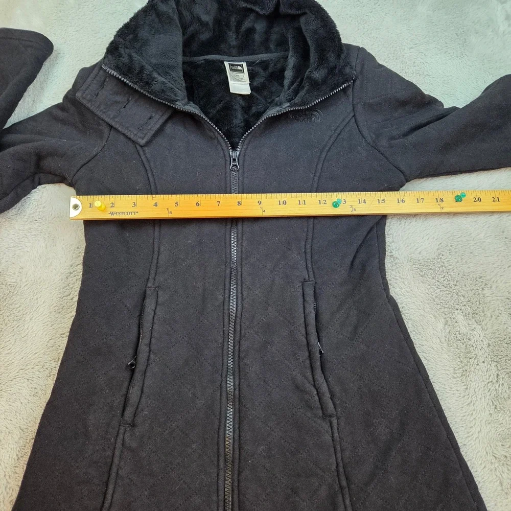 The North Face Quilted Jacket Womens S Quilted Fleece Lined Funnel Neck Black